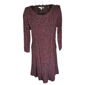 Cloud Chaser Women's Dress Sweater Burgundy, Cable Knit - Size L